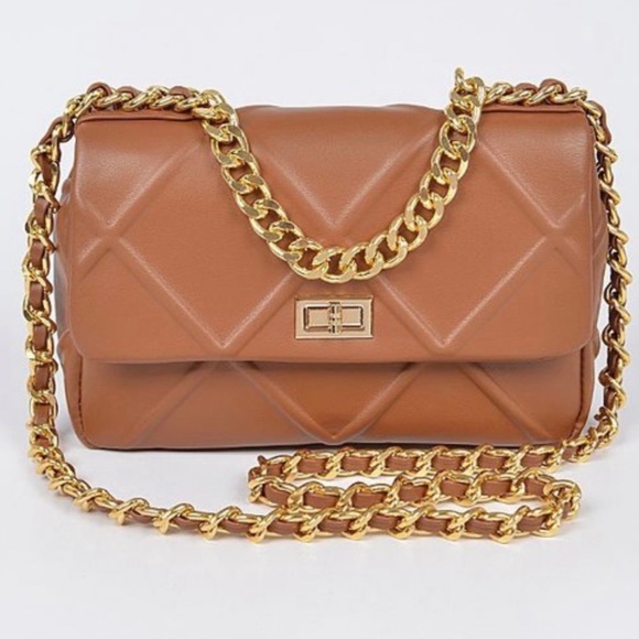 Handbags - Large Camel Quilted Purse